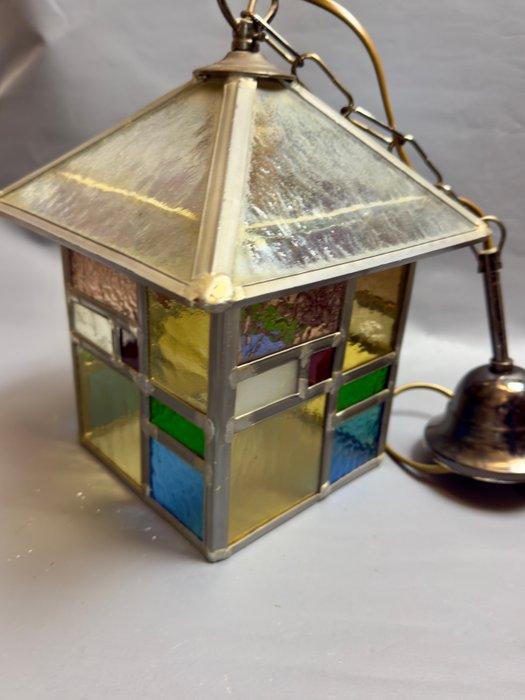 Plafondlamp - Lood, glas in lood - Ganglamp, Antiek en Kunst, Curiosa en Brocante