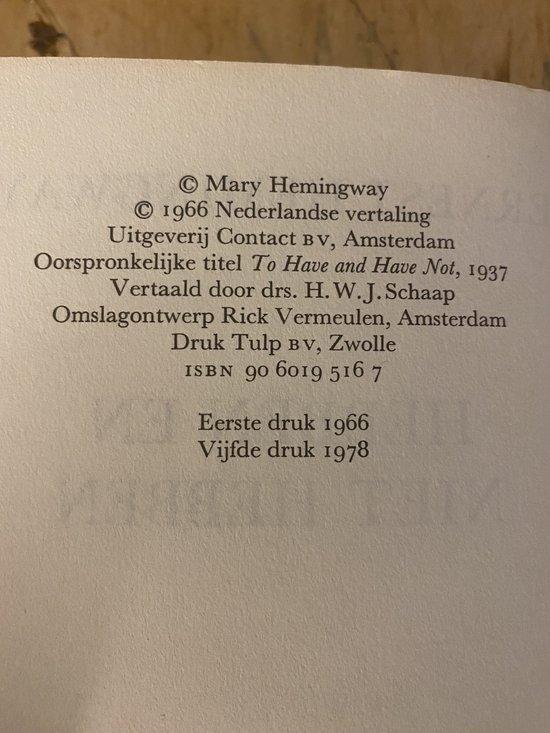Hebben en niet hebben 9789060195161 Ernest Hemingway, Livres, Livres Autre, Envoi