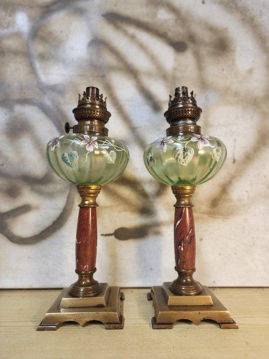 Olielamp - Brons, Marmer, Kristal, Glas..., Antiek en Kunst, Antiek | Overige Antiek