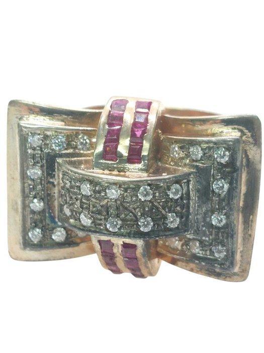 Zonder Minimumprijs - Ring - 14 karaat Zilver, Roségoud, Handtassen en Accessoires, Ringen