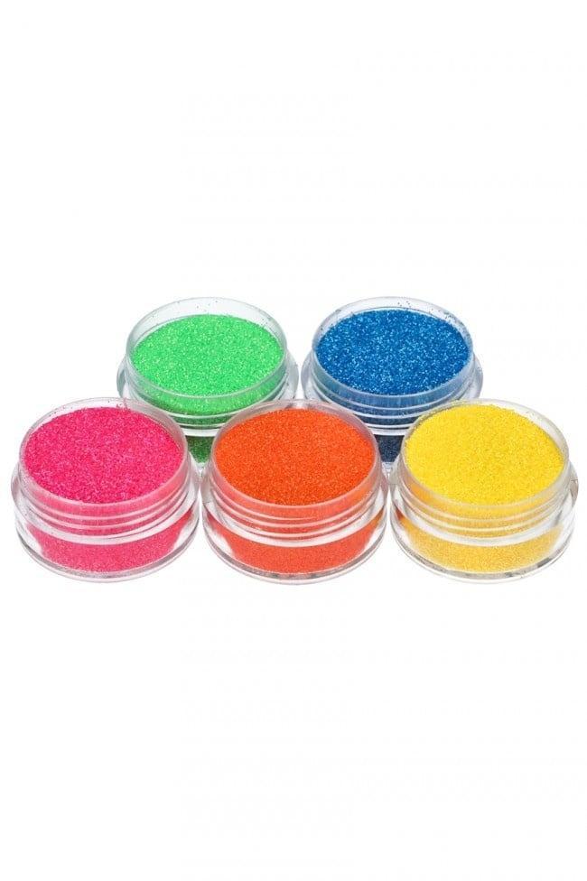 Gekleurde Glitter Tattoo Set Neon 5st, Hobby en Vrije tijd, Feestartikelen, Nieuw, Verzenden