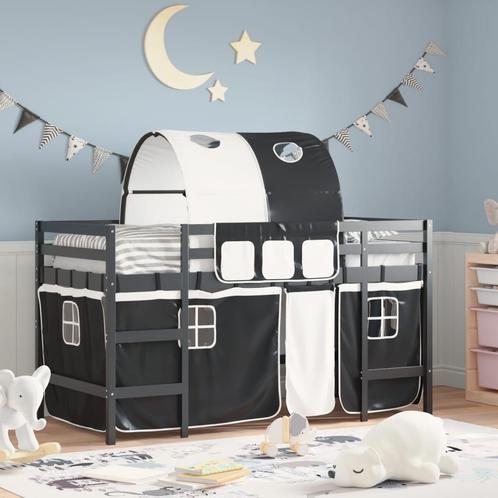 vidaXL Kinderhoogslaper met tunnel 90x200 cm grenenhout wit, Huis en Inrichting, Slaapkamer | Bedden, Nieuw, Verzenden