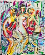 Hrasarkos (1975) - Belle Trio - Acrylique sur grande toile, Antiek en Kunst