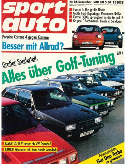 1988 SPORT AUTO MAGAZINE 12 DUITS, Livres, Autos | Brochures & Magazines