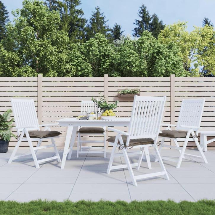 vidaXL Stoelkussens 4 st 40x40x7 cm oxford stof taupe, Huis en Inrichting, Woonaccessoires | Kussens, Nieuw, Verzenden