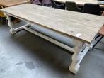 Eettafel, oud wit en oud bruin (nieuw, outlet)