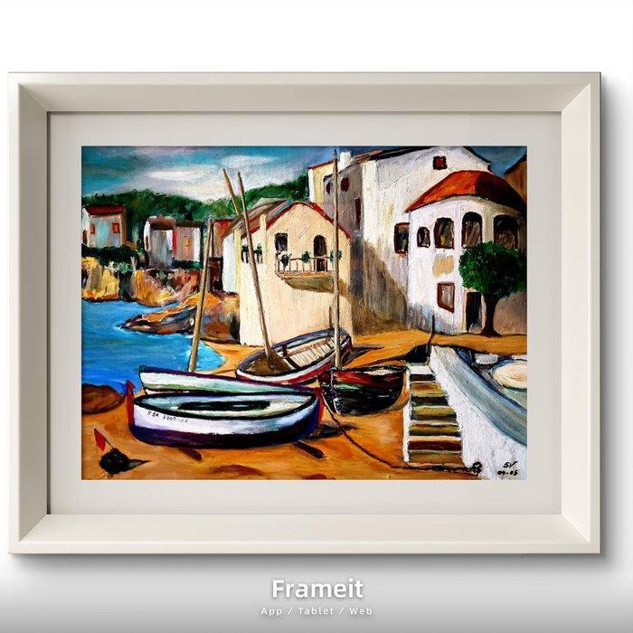Pedro Sanchez (XX) - Calella de Palafruguell, Costa Brava, Antiquités & Art, Art | Peinture | Classique