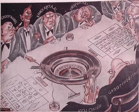 Kapitalisme afgebeeld als Straperlo op spotprent (Lithos), Antiek en Kunst, Kunst | Litho's en Zeefdrukken, Verzenden