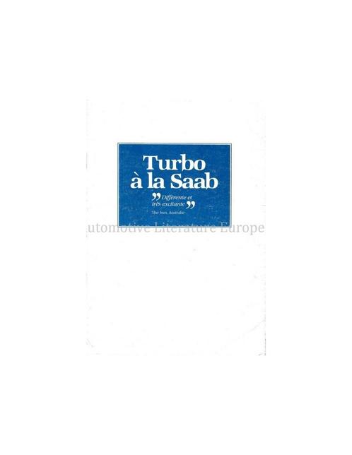 1982 SAAB 900 TURBO A LA SAAB BROCHURE NEDERLANDS, Livres, Autos | Brochures & Magazines