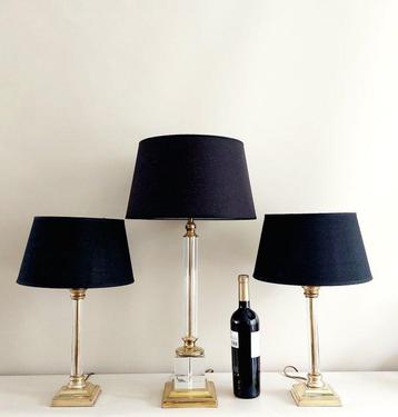 Kullmann - Lampe de table (3) - Laiton, plexiglas, couvre-f