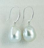 Oorbellen - 18 karaat Witgoud Parel - South Sea, Echte Barok