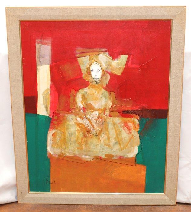 Carlos Méndez (1943) - La infanta abstracta, Antiek en Kunst, Kunst | Schilderijen | Klassiek