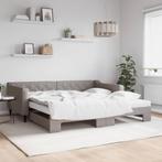 vidaXL Slaapbank met onderschuifbed en matrassen 100x200 cm, Huis en Inrichting, Verzenden, Nieuw