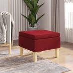 vidaXL Tabouret avec pieds en bois Rouge bordeaux Tissu, Huis en Inrichting, Verzenden