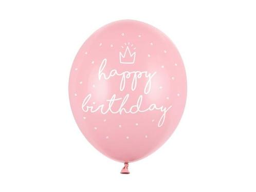 Lichtroze Ballonnen Happy Birthday 30cm 6st, Hobby & Loisirs créatifs, Articles de fête, Envoi