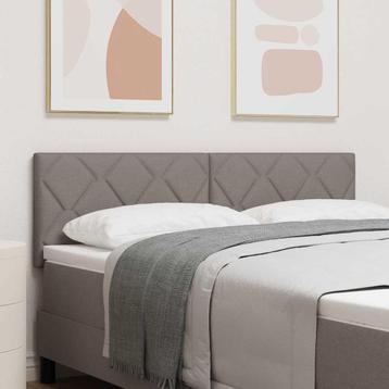 vidaXL Stoffen Hoofdbord Geometric met hoofdeinde Taupe 144, Verzenden