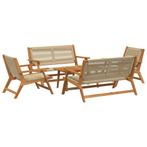 vidaXL Tuinstoelen met Tafel 5 Stuks Beige Massief, Tuin en Terras, Tuinstoelen, Verzenden, Nieuw