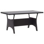 Tuintafel Poly Rattan Zwart - Retour Deal - Buitenkans!, Tuin en Terras, Verzenden, Nieuw, Rechthoekig, Wicker