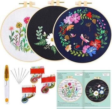 2dekans | Happy Goods Borduurpakket Bloemen en Vogels - beschikbaar voor biedingen