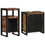 vidaXL Badkamermeubel Set 2 pcs Bruin massief gerecycled, Verzenden, Nieuw