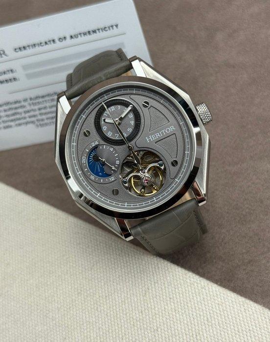 Heritor - Antoni Automatic Open Heart - Silver/Grey - Sans, Handtassen en Accessoires, Horloges | Heren