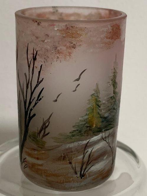 Daum Frères - daum - Vaas - Glas - Winter landschap, Antiek en Kunst, Antiek | Glaswerk en Kristal