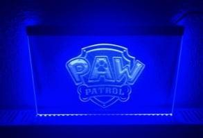Paw patrol pawpatrol neon bord lamp LED verlichting *BLAUW*, Maison & Meubles, Lampes | Autre, Envoi