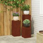 vidaXL Plantenstand 3 pcs Roestig Cortenstaal, Verzenden