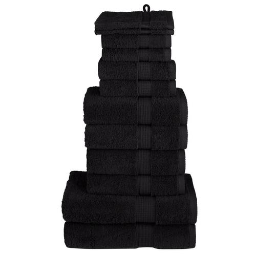 vidaXL 12-delige Handdoekenset SOLUND 600 g/m² zwart, Huis en Inrichting, Badkamer | Badtextiel en Accessoires, Nieuw, Verzenden
