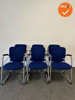 Set van 6 - Ahrend 4230 / 262 - Blauwe stoffering - Chrome f, Ophalen of Verzenden, Stoel