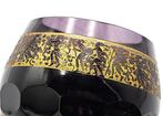 Moser Art Deco Faceted Crystal Glass Vase - Golden Frieze,, Antiek en Kunst