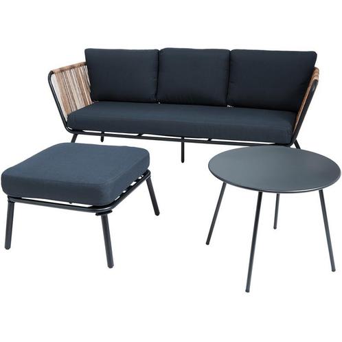 Salon de jardin avec pouf et table basse - 3 pièces, Huis en Inrichting, Zetels | Voetbanken en poefs, Verzenden