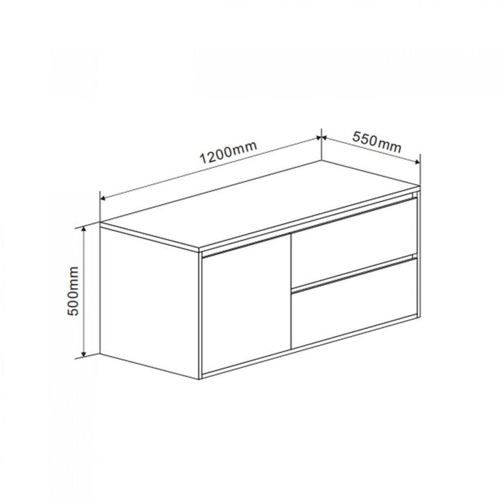 Florence Onderkast Manchester 120cm Grijs, Huis en Inrichting, Badkamer | Badkamermeubels, Ophalen of Verzenden