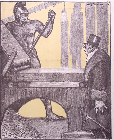 Economische druk tijdens Eerste Wereldoorlog op spotprent, Antiek en Kunst, Kunst | Litho's en Zeefdrukken, Verzenden