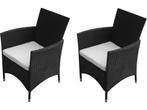 vidaXL - Tuinstoelen - 2 st - PE rattan - zwart (2 stuks), Tuin en Terras, Verzenden, Zo goed als nieuw