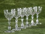 Uniek lot van 6 kristallen Val Saint Lambert glazen, model