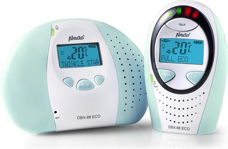 Alecto DBX-88MT - DECT Babyfoon met Display - Mintgroen, Kinderen en Baby's, Babyfoons, Nieuw, Verzenden