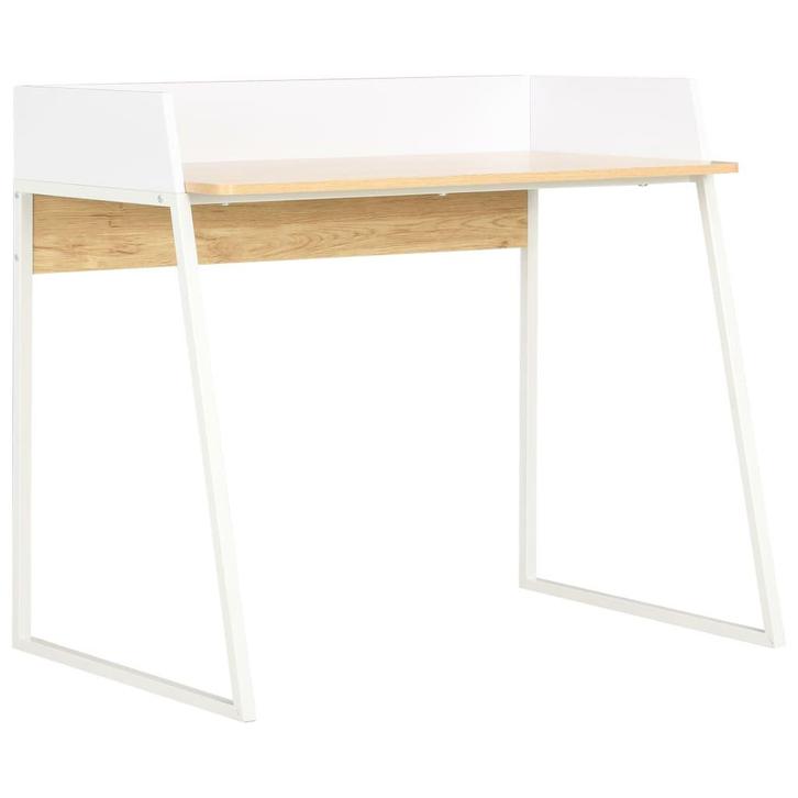 vidaXL Bureau 90x60x88 cm wit en eikenkleurig, Huis en Inrichting, Bureaus, Nieuw, Verzenden
