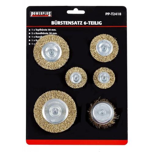Set van 6 borstels: 1 x 50 mm komborstel +  5 staalborstels:, Doe-het-zelf en Bouw, Gereedschap | Overige machines, Ophalen of Verzenden