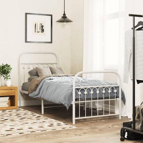 vidaXL Bedframe met hoofd- en voeteneinde metaal wit 80x200, Huis en Inrichting, Slaapkamer | Bedden, Nieuw, Verzenden