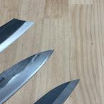 Japanese knives set bunka,funayuki,ajikiri - Keukenmes -, Antiek en Kunst, Antiek | Keukengerei