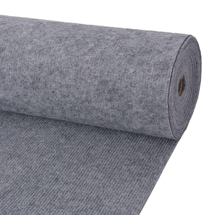 vidaXL Tapijt 1,2x10 m ribstof grijs, Tuin en Terras, Deurmatten, Nieuw, Verzenden