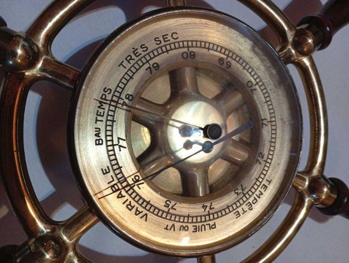 Barometer - Messing, Hout - Oud barometer, Antiek en Kunst, Curiosa en Brocante