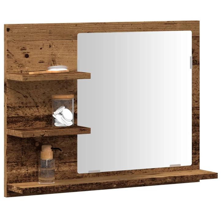 vidaXL Badkamerspiegelkast 60x10,5x45 cm oud houtkleurig, Huis en Inrichting, Tafels | Kaptafels, Nieuw, Verzenden