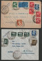 Koninkrijk Italië 1938 - Twee Aerogrammen voor Zuid-Amerika, Timbres & Monnaies, Timbres | Europe | Italie