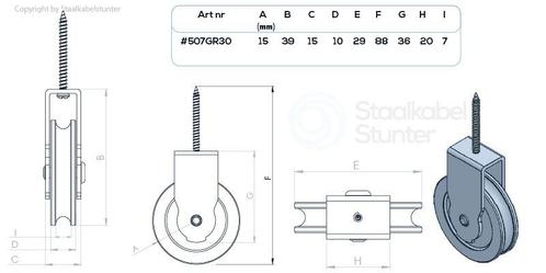 Katrollen met schroefdraad 30mm, Tuin en Terras, Overige Tuin en Terras, Verzenden