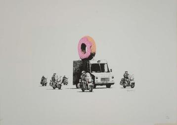 Banksy Offset Lithografie, 50×70 cm, Gecertificeerd beschikbaar voor biedingen