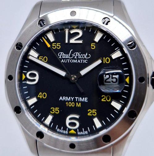 Paul Picot - Army Time - 9153 - Homme - 2020 et après, Handtassen en Accessoires, Horloges | Heren