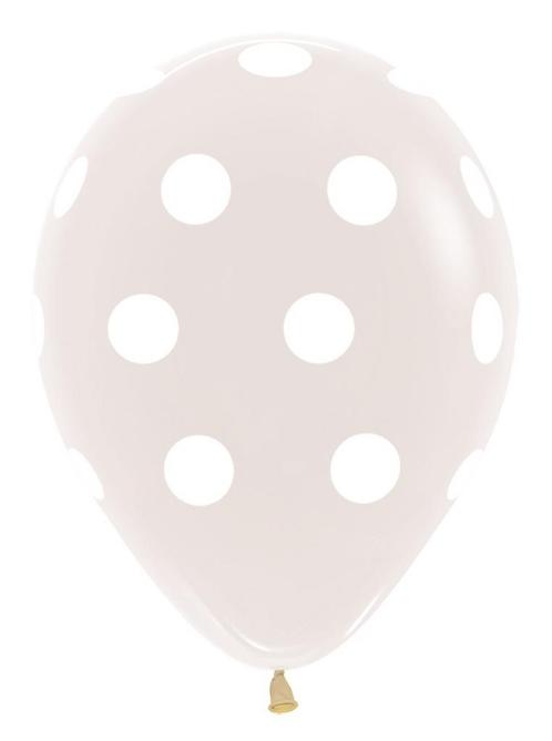 Ballonnen Polka Dots Clear 30cm 25st, Hobby en Vrije tijd, Feestartikelen, Nieuw, Verzenden