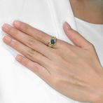 Ring - 18 karaat Geel goud - 2.31ct. tw. Saffier - Diamant